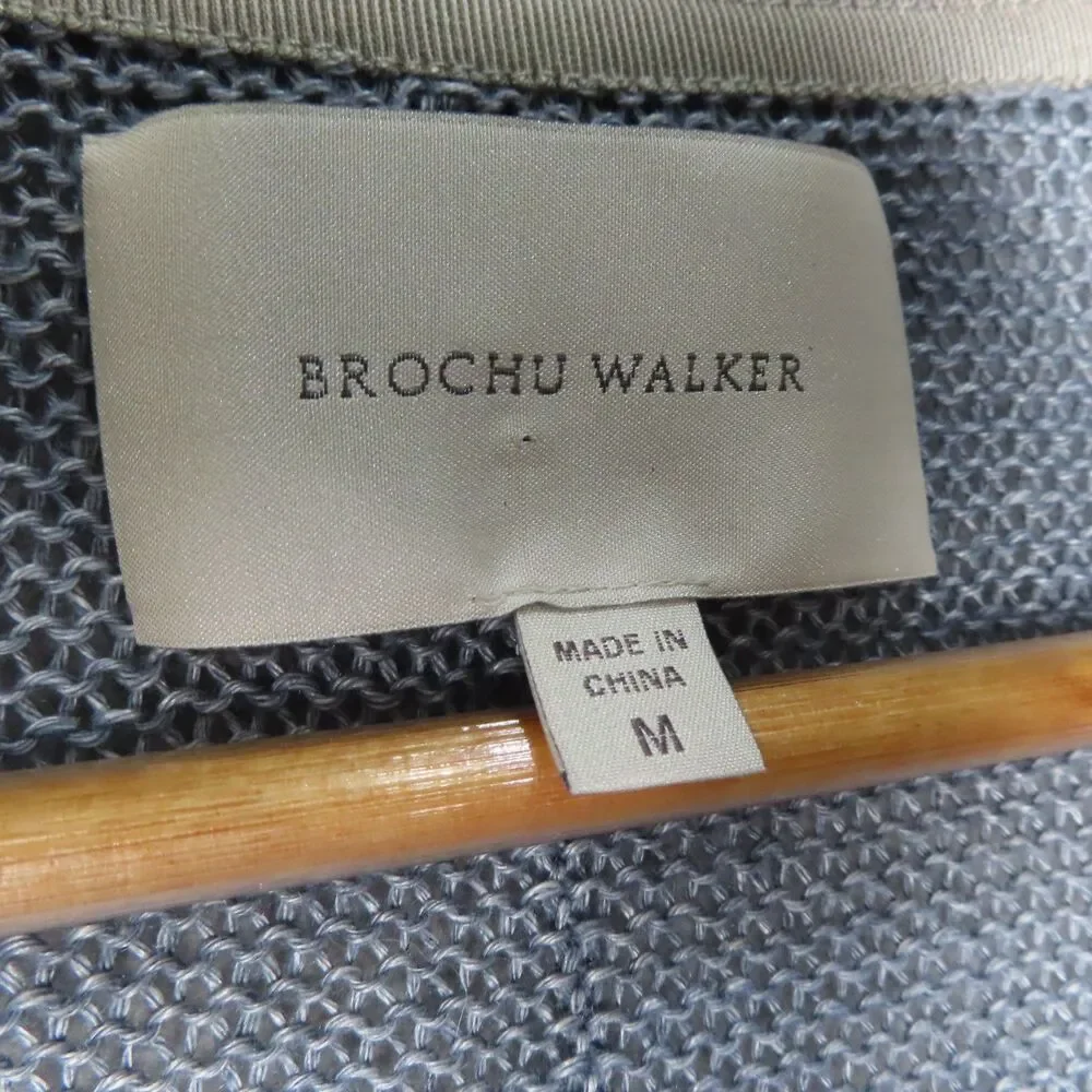 Bronchu Walker Women Sweater Medium Multicolor Linen Esposed Seam Boxy Open Knit